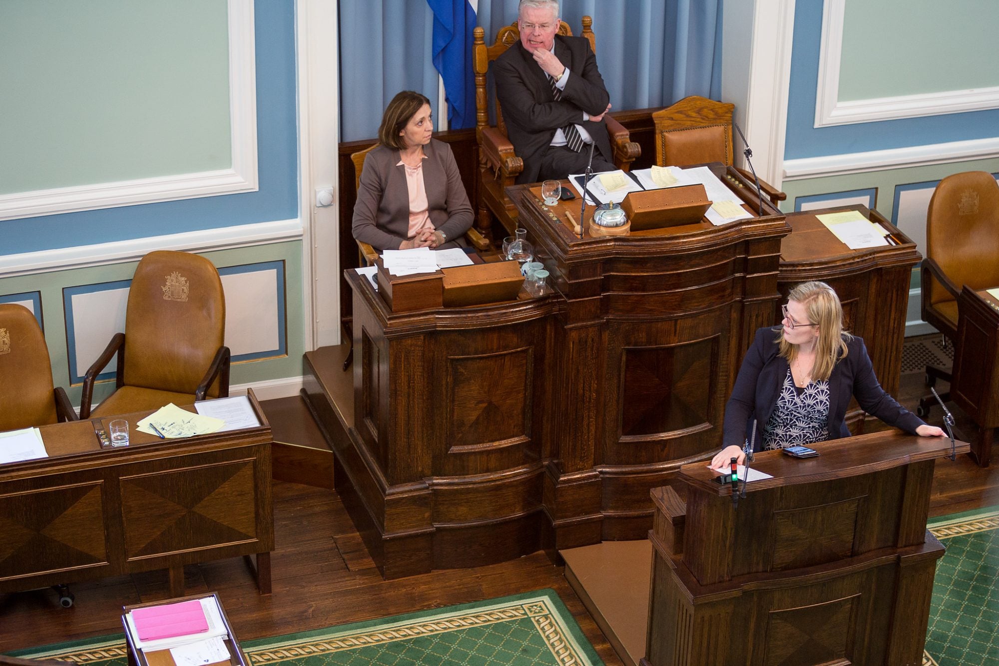 Ásta Guðrún Helgadóttir in the parliament. Photo by Art Bicnick.