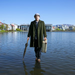 Jón Gnarr walks on water. By Baldur Kristjánsson